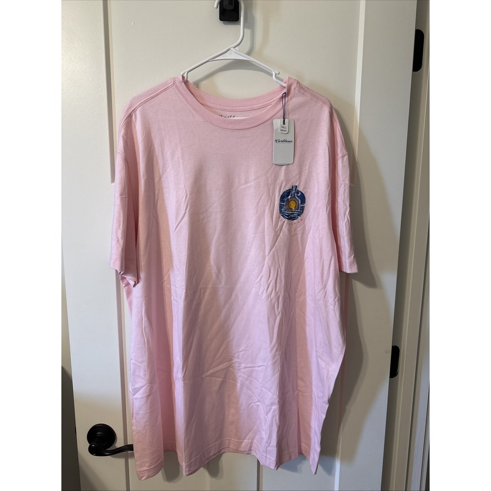 NWT Men's Tropical Caribbean Hawaiian T Shirt (XXL) Pink Tall